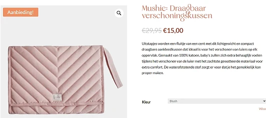 -50% Mushie draagbaar verschoningskussen